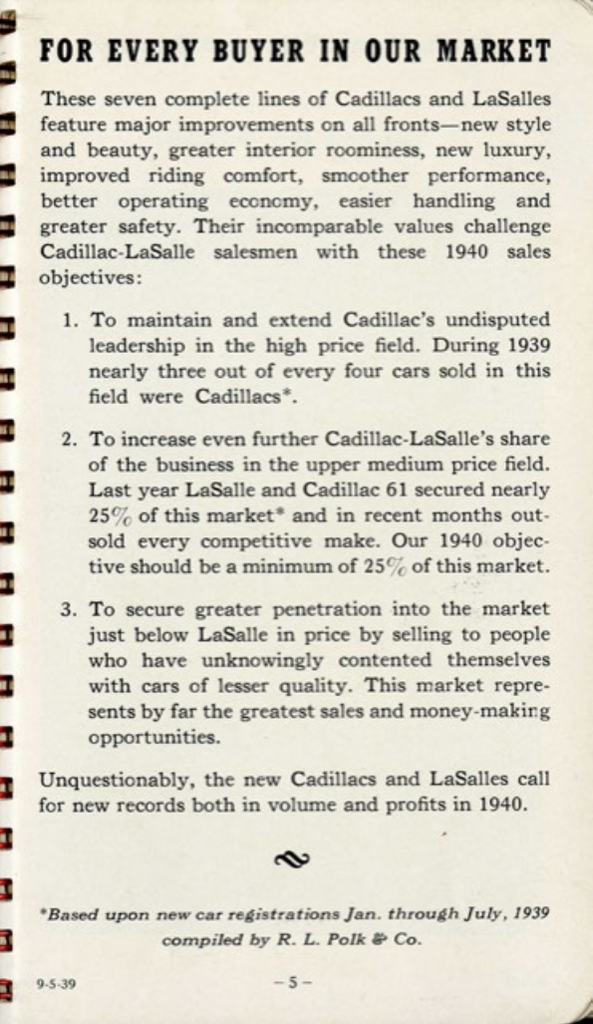 1940 Cadillac LaSalle Data Book Page 129